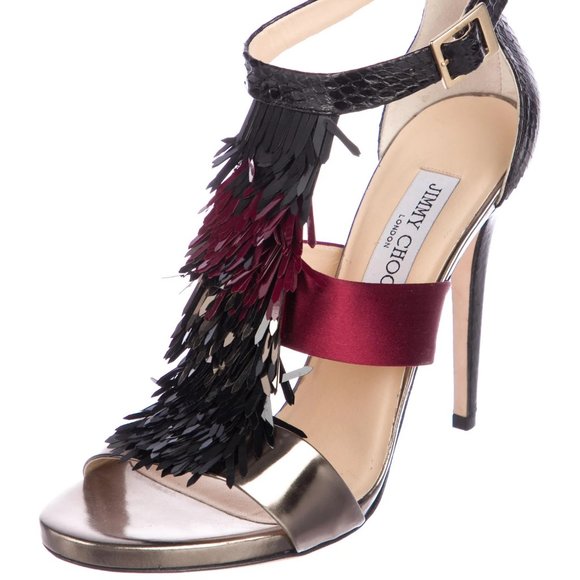 JIMMY CHOO Embellished T-Strap Sandals Size: 10.5 | IT 40.5 - Picture 2 of 13